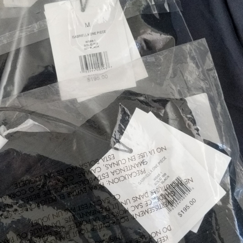 Onia Gabriella One Piece Black Ribbed Swimsuit - Picture 5 of 5
